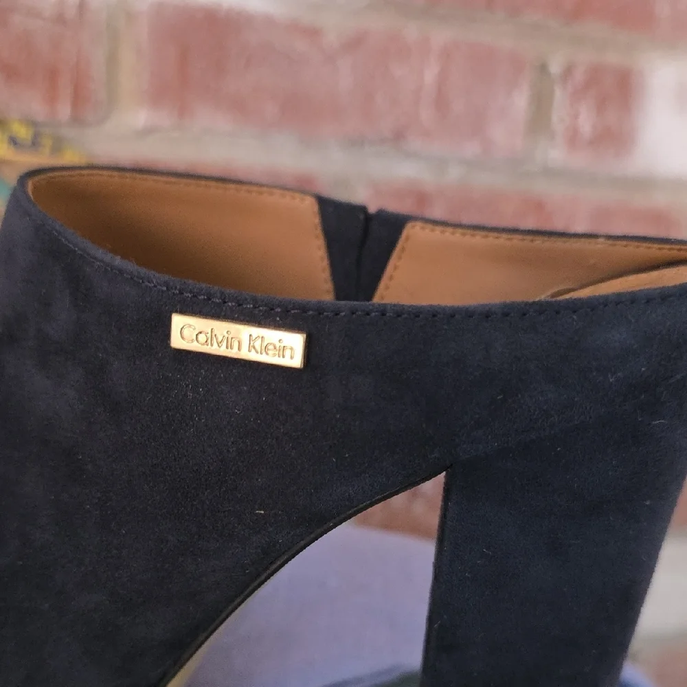 Calvin Klein Collection Navy Suede BEITRIS Mules - Picture 14 of 14